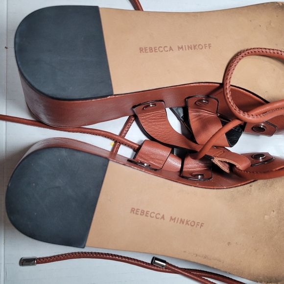 Rebecca minkoff Iven Brown Leather Platform Sandals Womens Size 11 - Picture 3 of 8